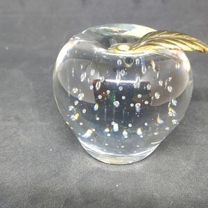 Vintage Price Products Glass Apple Paperweight